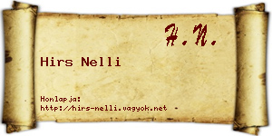 Hirs Nelli névjegykártya
